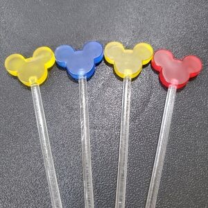 Disney Mickey Mouse Head Swizzle Sticks Stirrers Vintage L👀K Barware